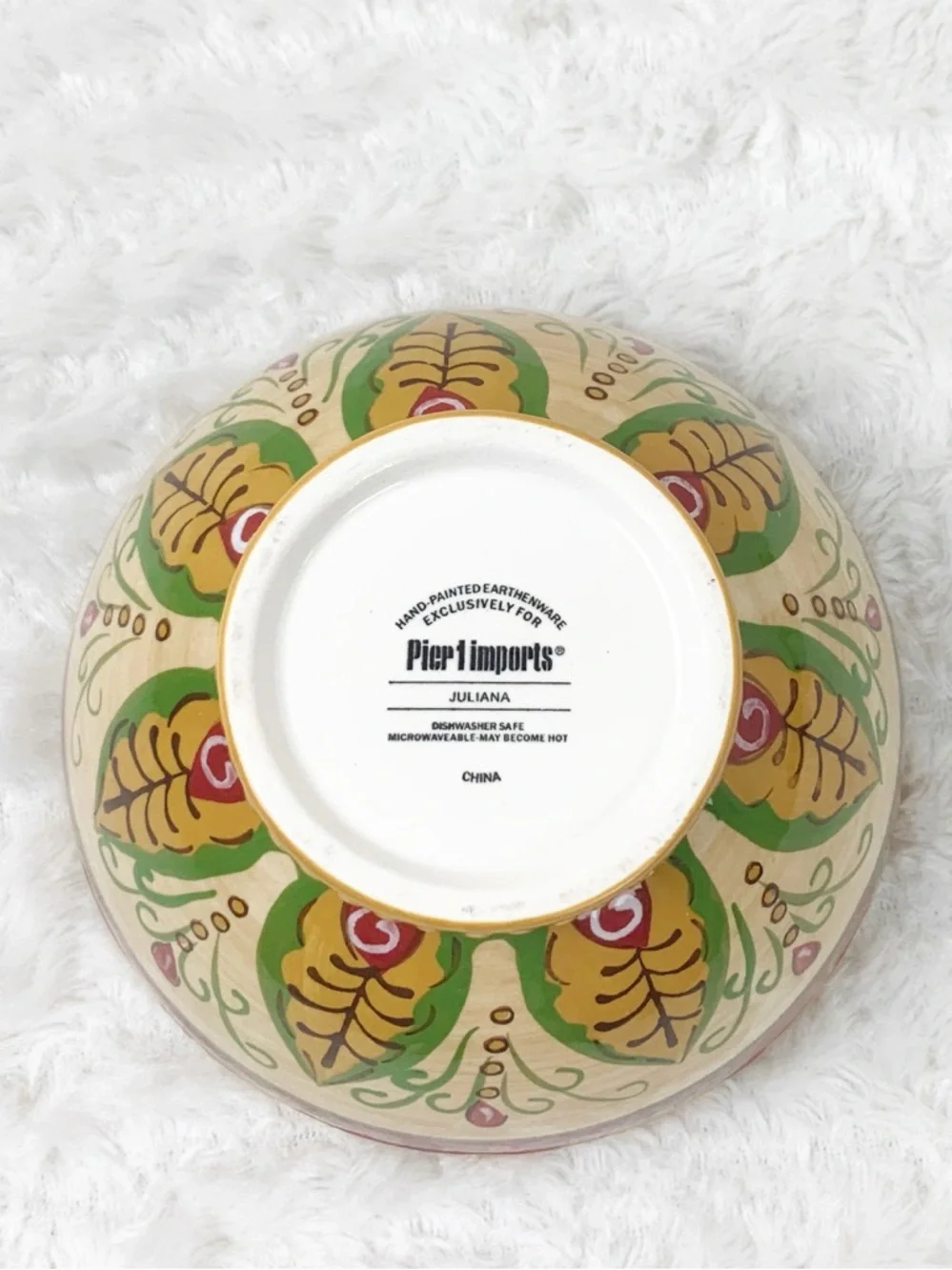 Pier 1 Imports Juliana Soup Chili Cereal Bowl Earthenware Boho Floral